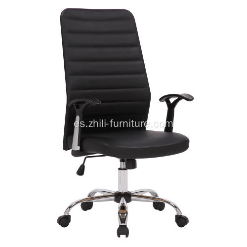 Silla de oficina ejecutiva reclinable de PU con respaldo alto